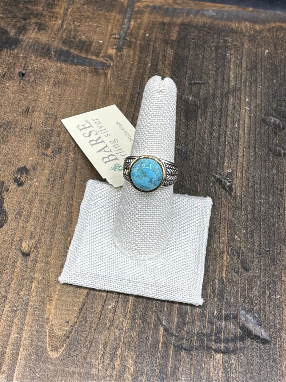 Barse Doyenne Ring- Turquoise-Sterling Silver & Bronze-8- NWT